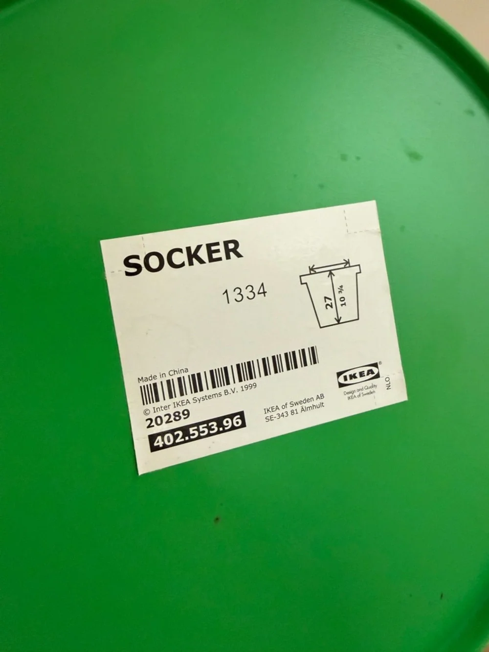 IKEA Yellow, Green, and Blue Metal Buckets with Wooden Handles